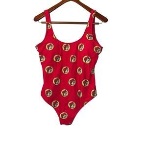 Buc Ees Brand One Piece Swim Suit In Size M Red